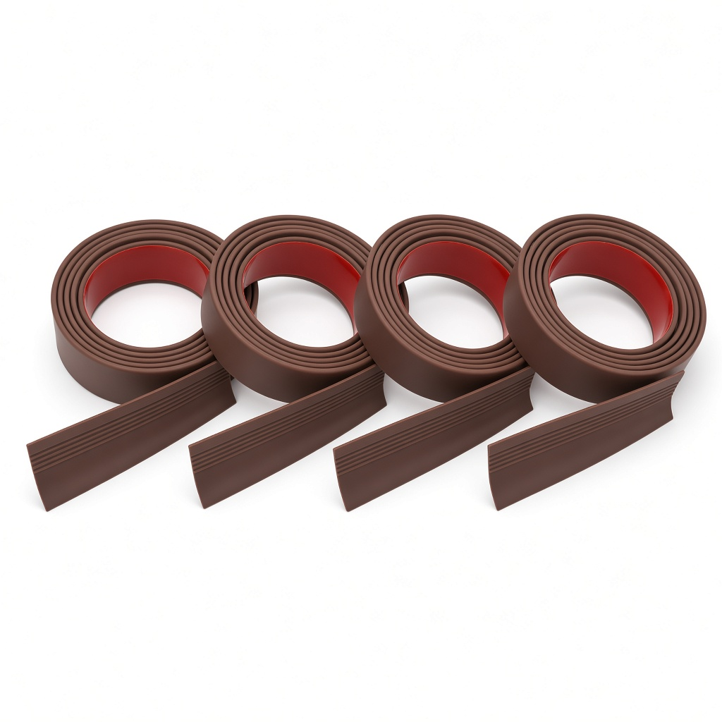 Pack de 4 tiras de burlete marrón rojizo de 1 m