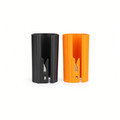 Pack de 2 cortadores deslizantes de papel de regalo, negro y naranja, fondo blanco